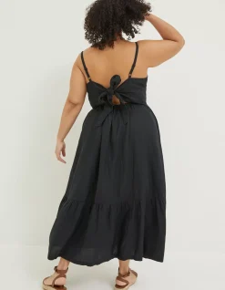 FatFace Julien Tie Back Linen Midi Dress|Women Dresses