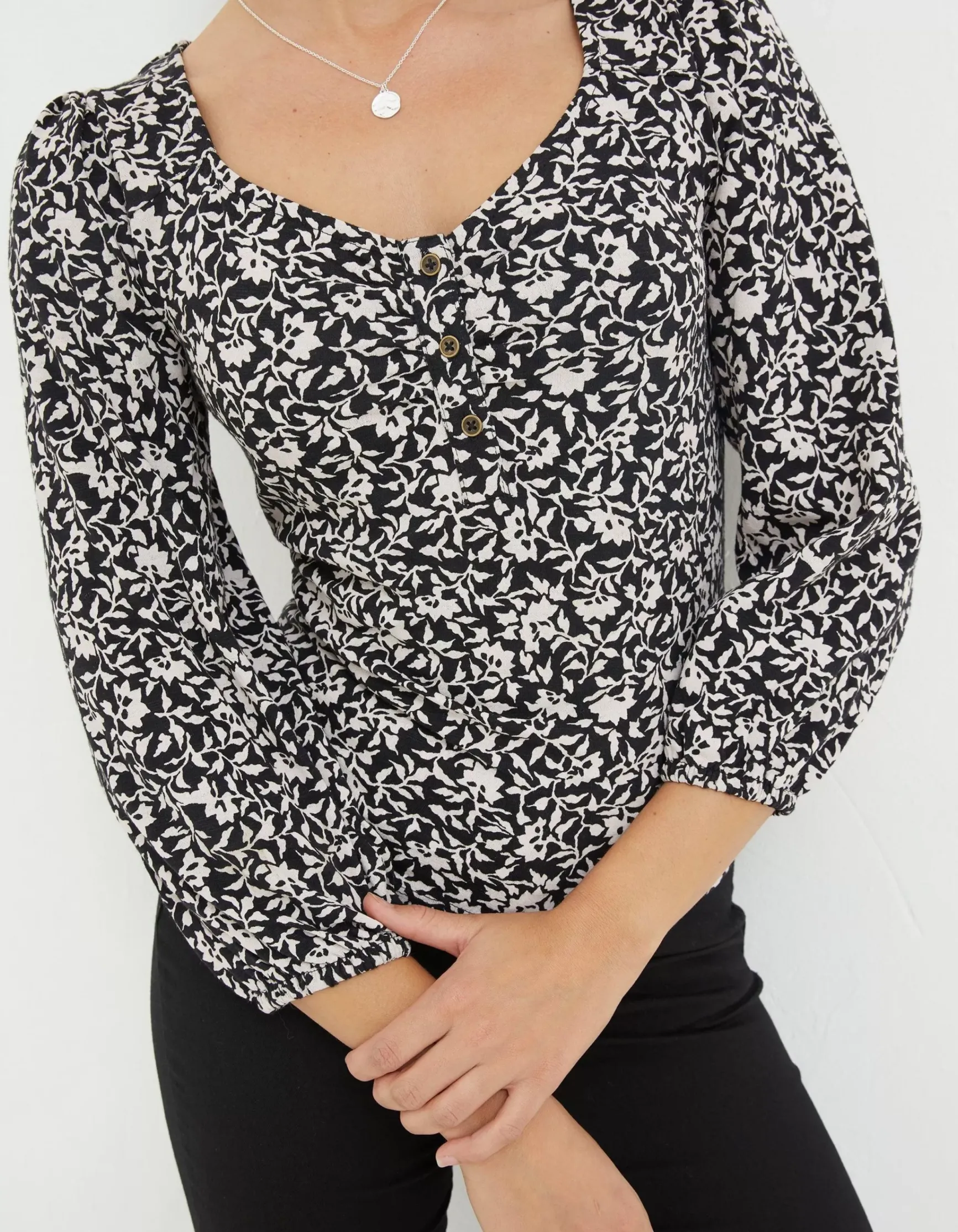 FatFace Kara Mono Vines Top|Women View All