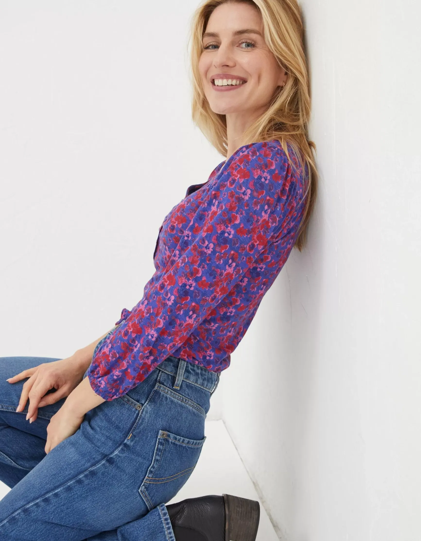 FatFace Kara Painterly Floral Top|Women View All