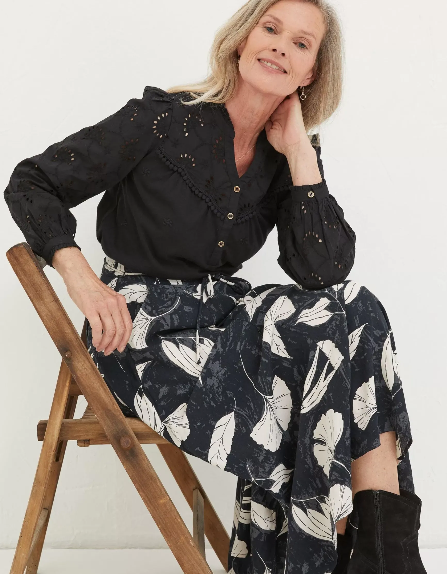 FatFace Kerry Broderie Top|Women Tops & T-Shirts