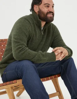 FatFace Lambswool Half Neck Jumper|Men View All