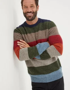 FatFace Lambswool Stripe Crew Jumper|Men View All