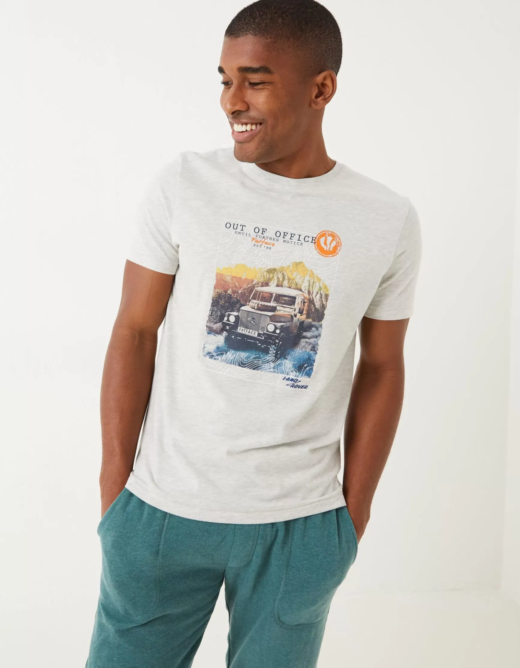 FatFace Land Rover Out Of Office T-Shirt|Gifts Land Rover Collaboration