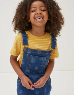 FatFace Laser Print Denim Pinafore Dress|Girls View All