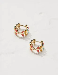 FatFace Leaf Huggy Hoop Earrings|Women View All