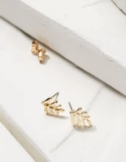 FatFace Leaf Stud Earrings|Women View All