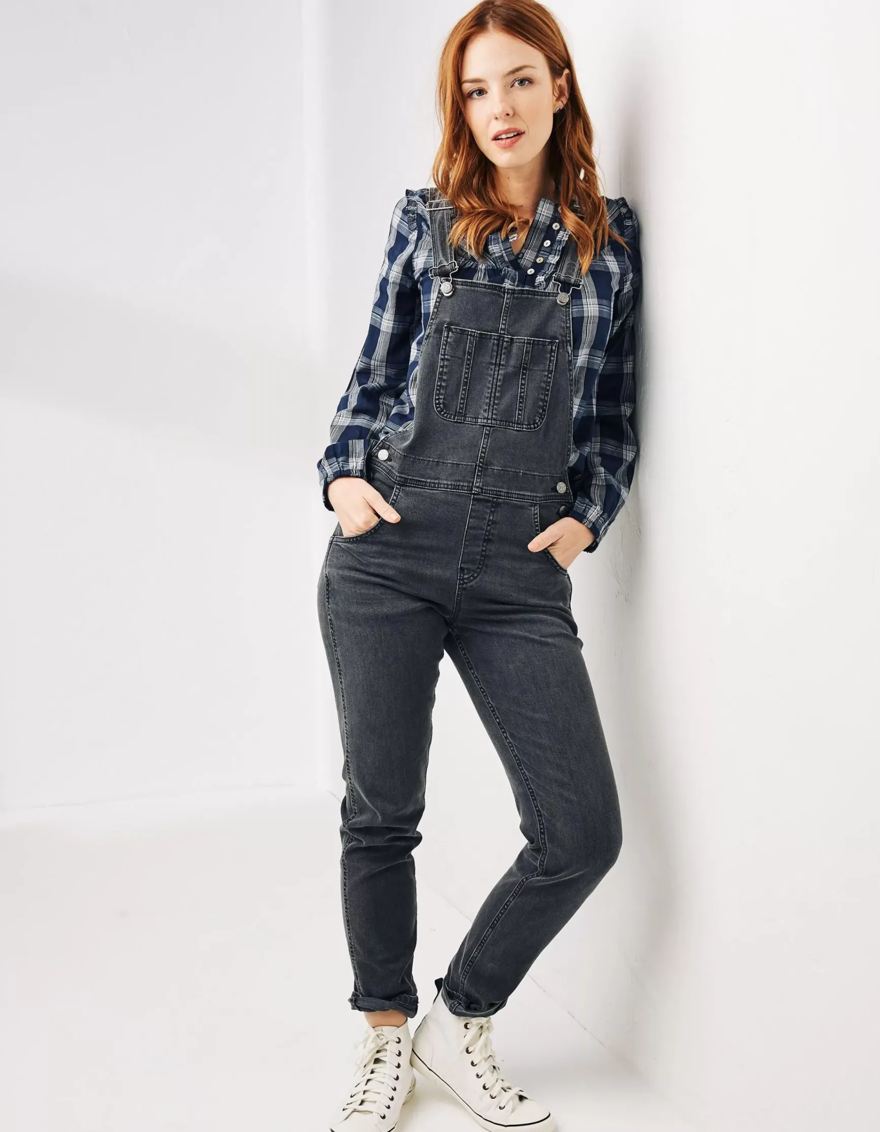 FatFace Lewes Slim Leg Denim Dungarees|Women Jumpsuits & Playsuits