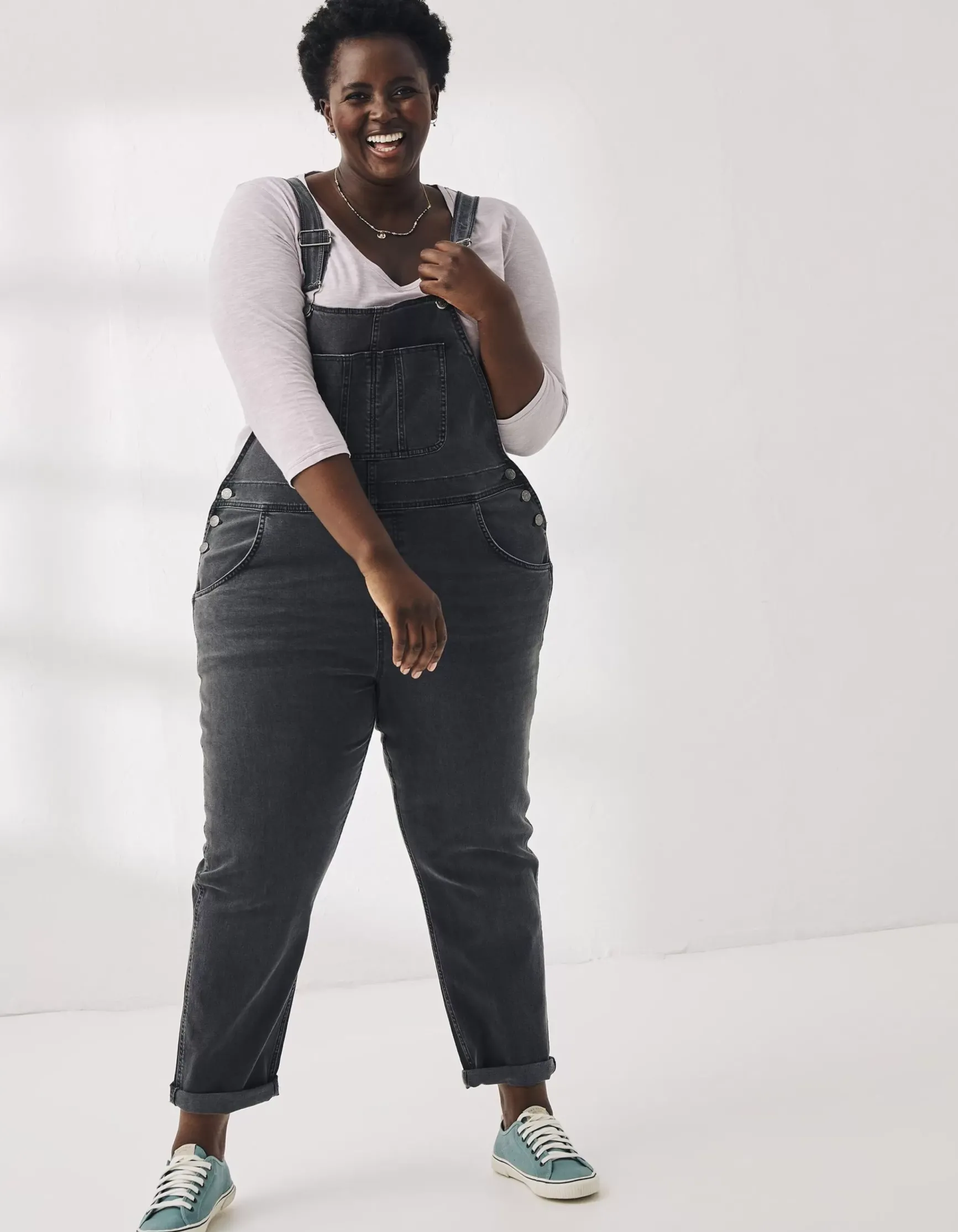 FatFace Lewes Slim Leg Denim Dungarees|Women Jumpsuits & Playsuits