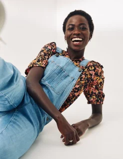 FatFace Lewes Slim Leg Denim Dungarees|Women Jeans & Dungarees