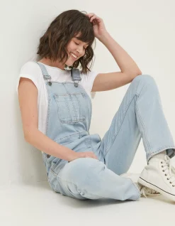 FatFace Lewes Slim Leg Denim Dungarees|Women Jeans & Dungarees