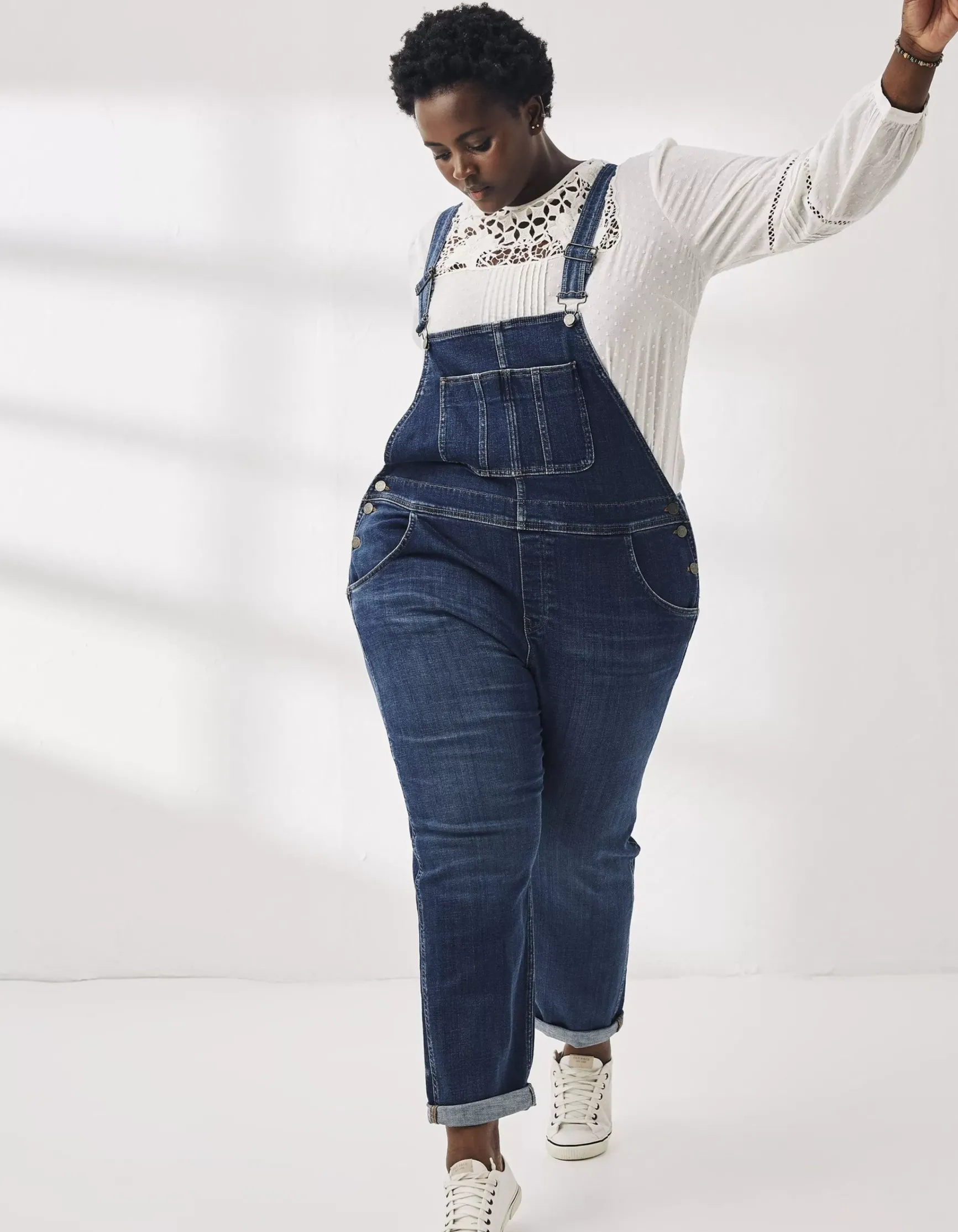 FatFace Lewes Slim Leg Denim Dungarees|Women Jumpsuits & Playsuits