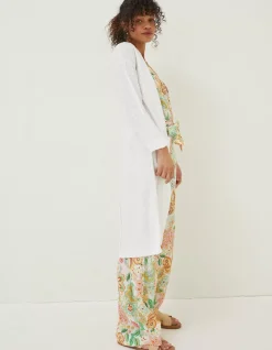 FatFace Lindsay Cotton Linen Longline Cardigan|Women Knitwear