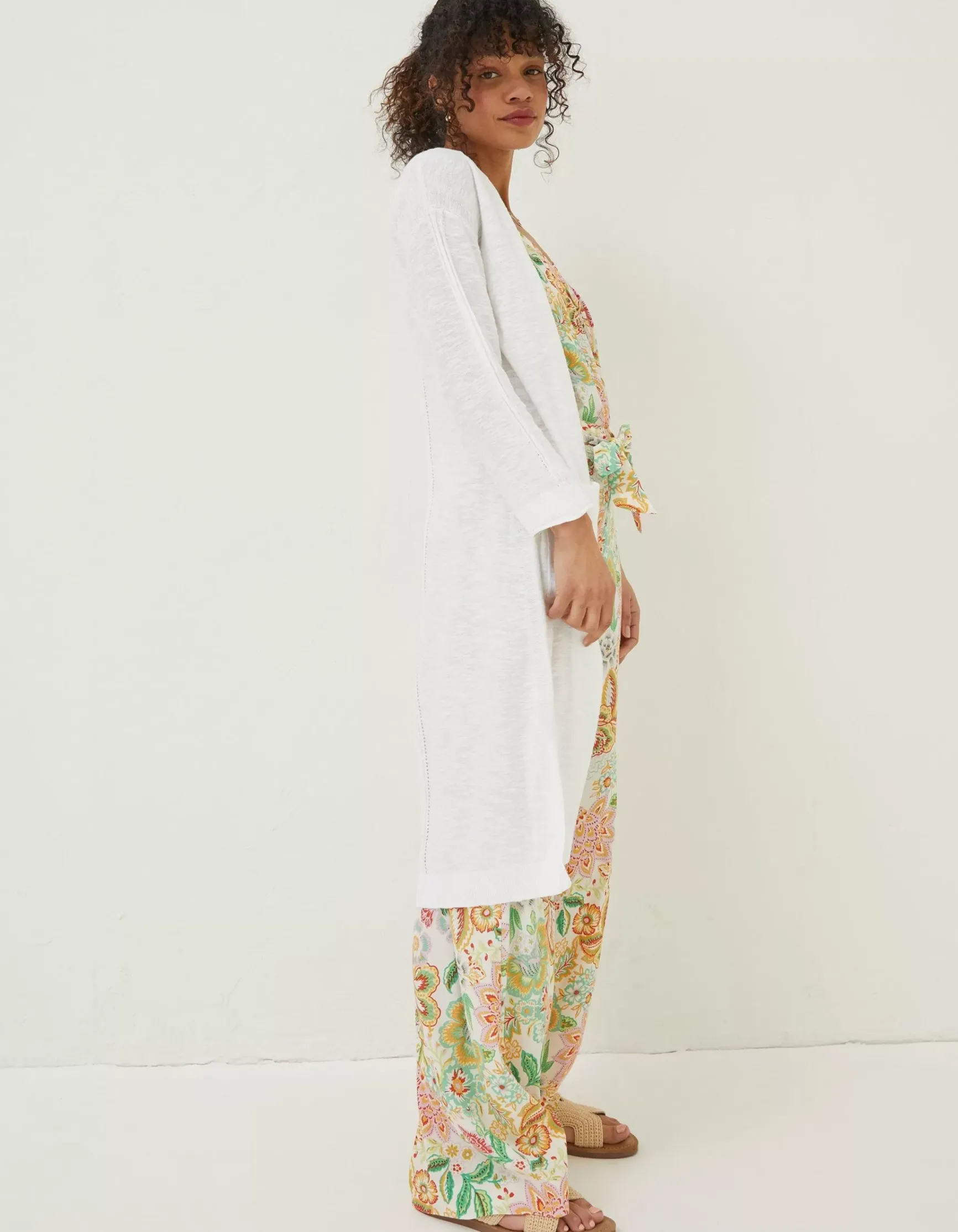 FatFace Lindsay Cotton Linen Longline Cardigan|Women Knitwear