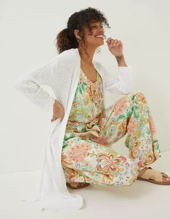 FatFace Lindsay Cotton Linen Longline Cardigan|Women Knitwear