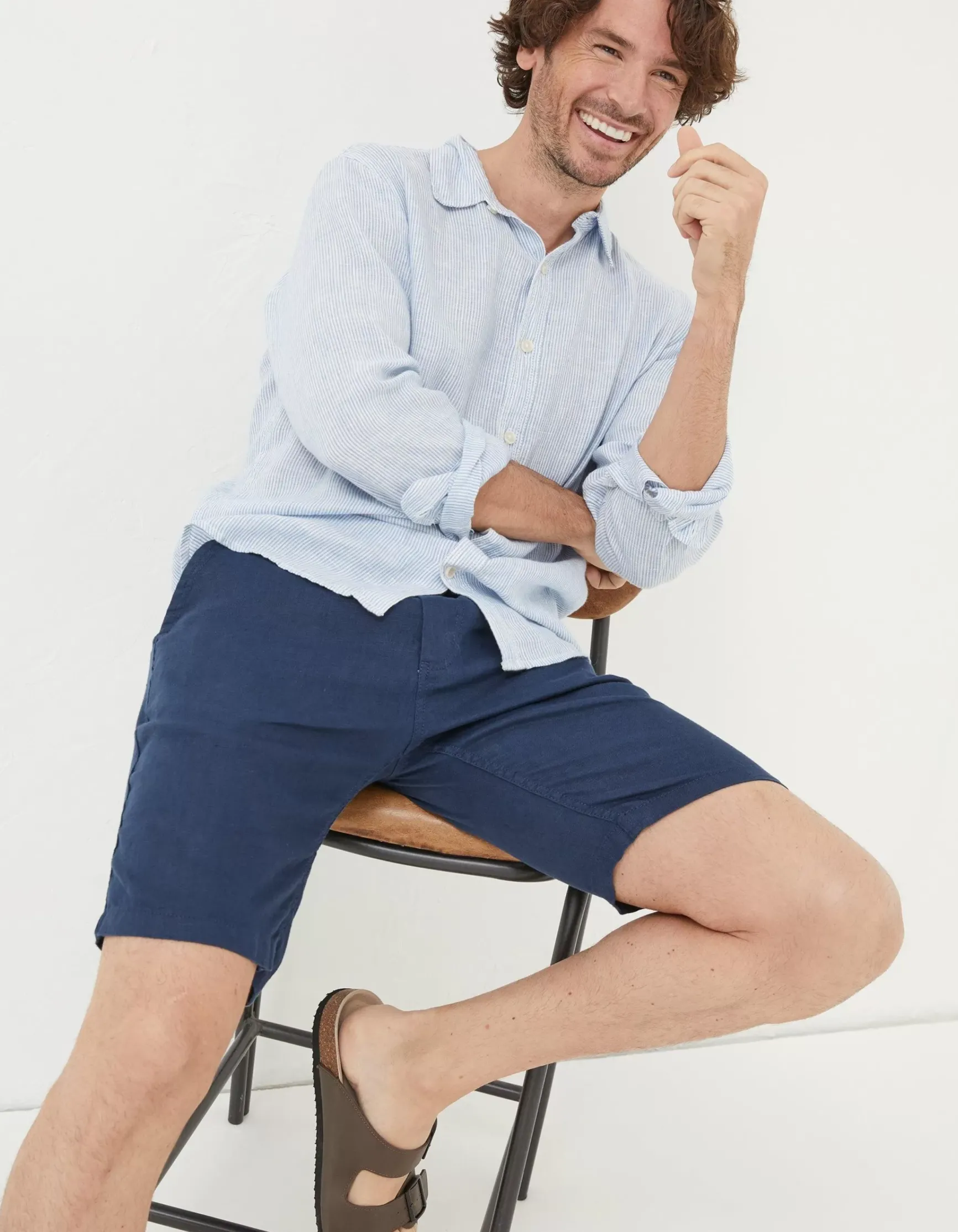 FatFace Linen Flat Front Shorts|Men Shorts