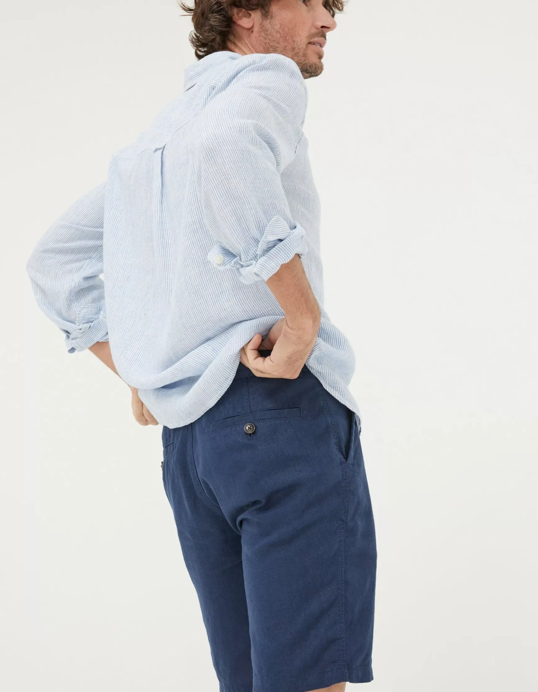 FatFace Linen Flat Front Shorts|Men Shorts