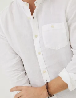FatFace Linen Grandad Shirt|Men Shirts