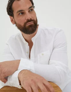 FatFace Linen Grandad Shirt|Men Shirts