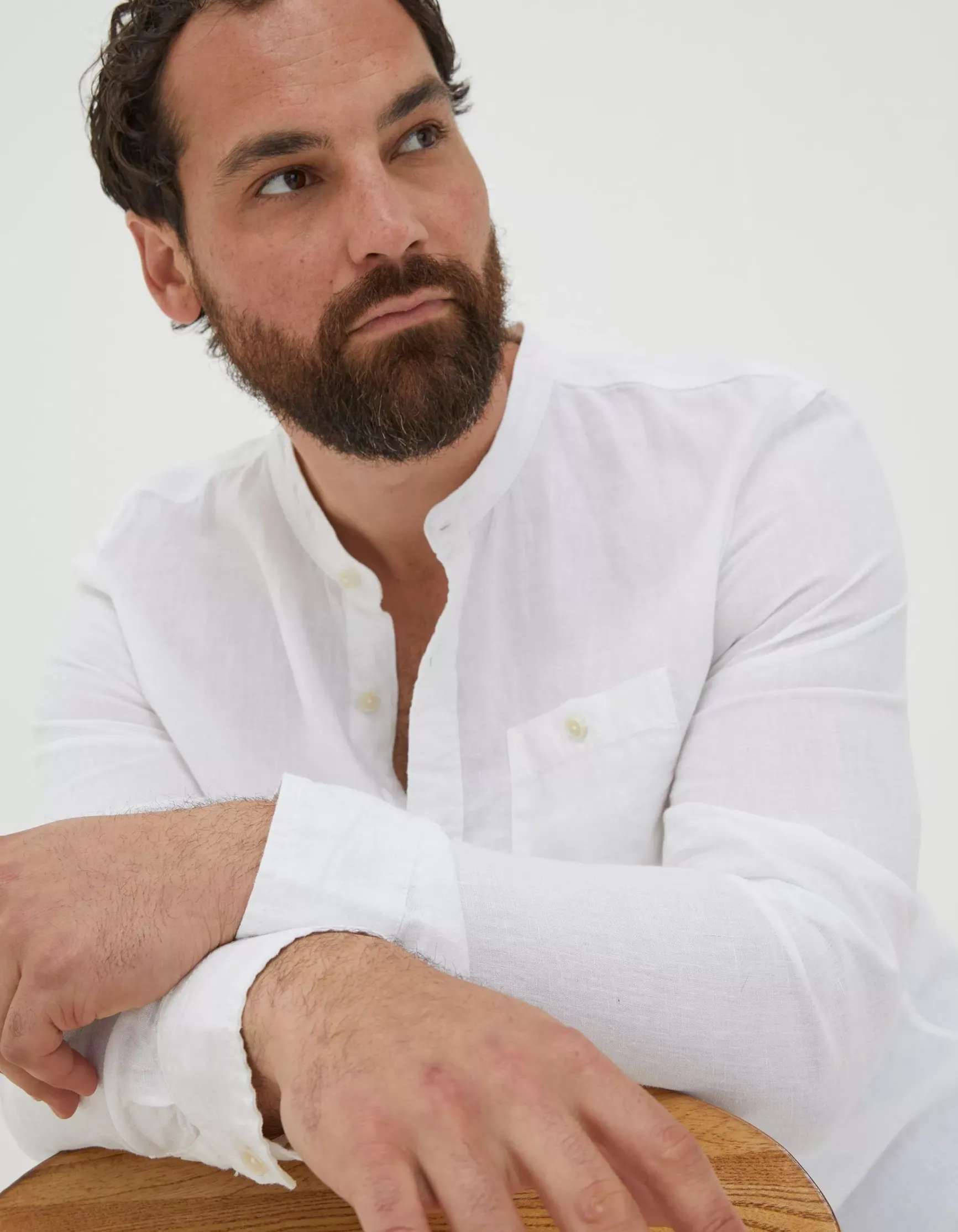 FatFace Linen Grandad Shirt|Men Shirts
