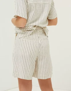 FatFace Linen Stripe Shorts|Women Shorts