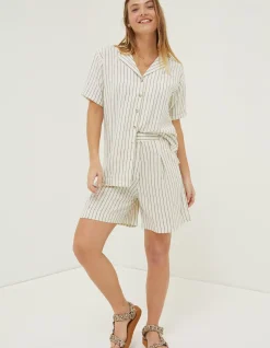 FatFace Linen Stripe Shorts|Women Shorts
