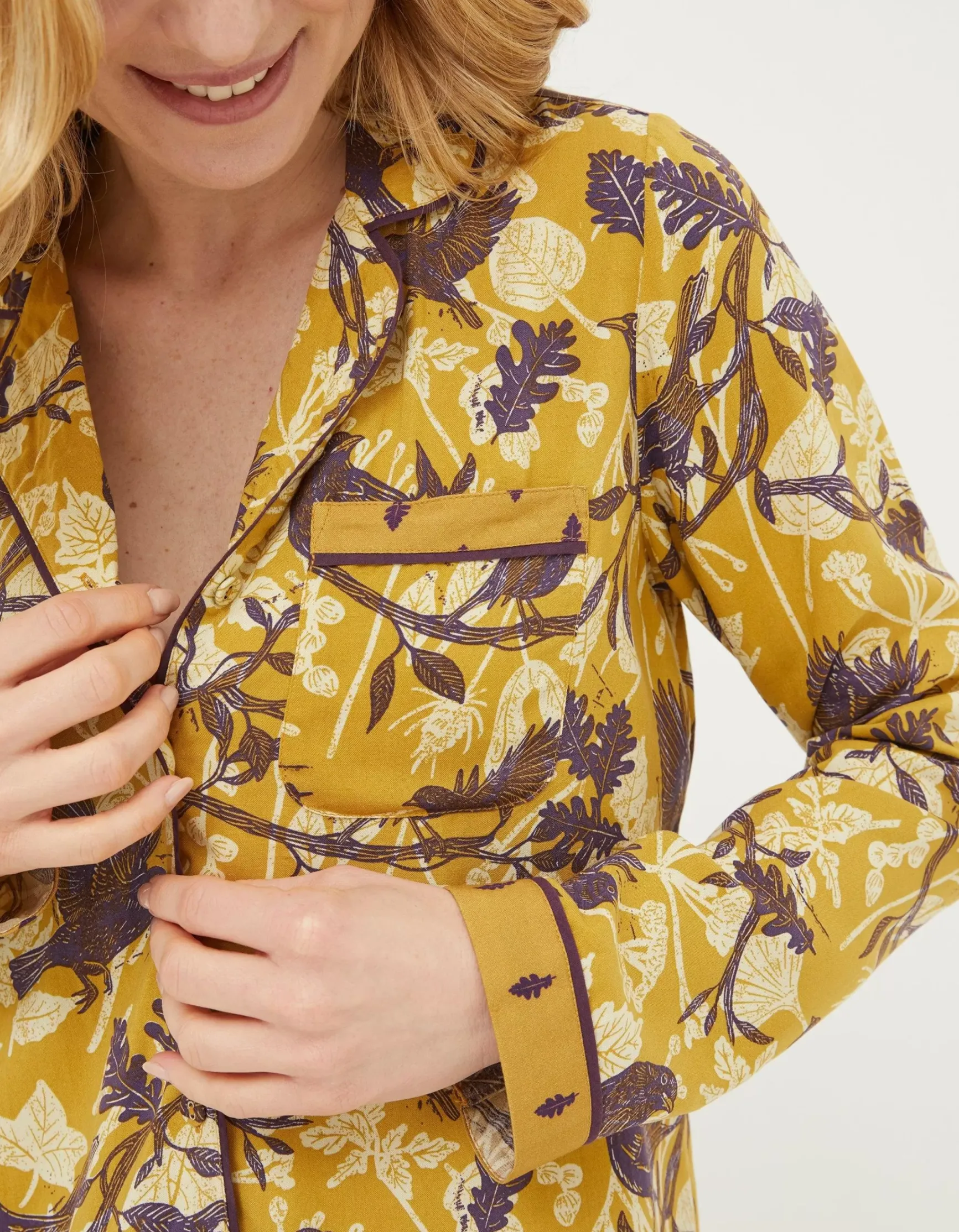 FatFace Lino Birds Pyjama Top|Women Nightwear & Loungewear