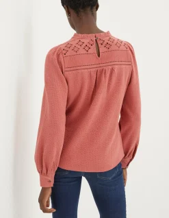 FatFace Liza Broderie Top|Women Tops & T-Shirts