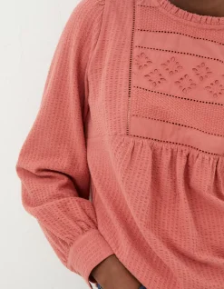 FatFace Liza Broderie Top|Women Tops & T-Shirts