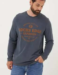 FatFace Lochs Edge Long Sleeve Graphic|Men T-Shirts
