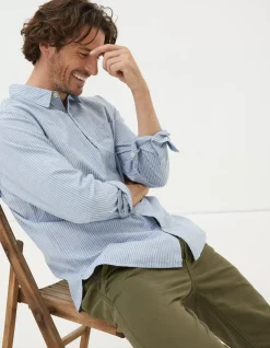 FatFace Long Sleeve Gore Stripe Shirt|Men Shirts