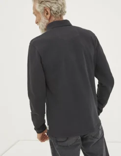 FatFace Long Sleeve Organic Cotton Pique Polo|Men View All
