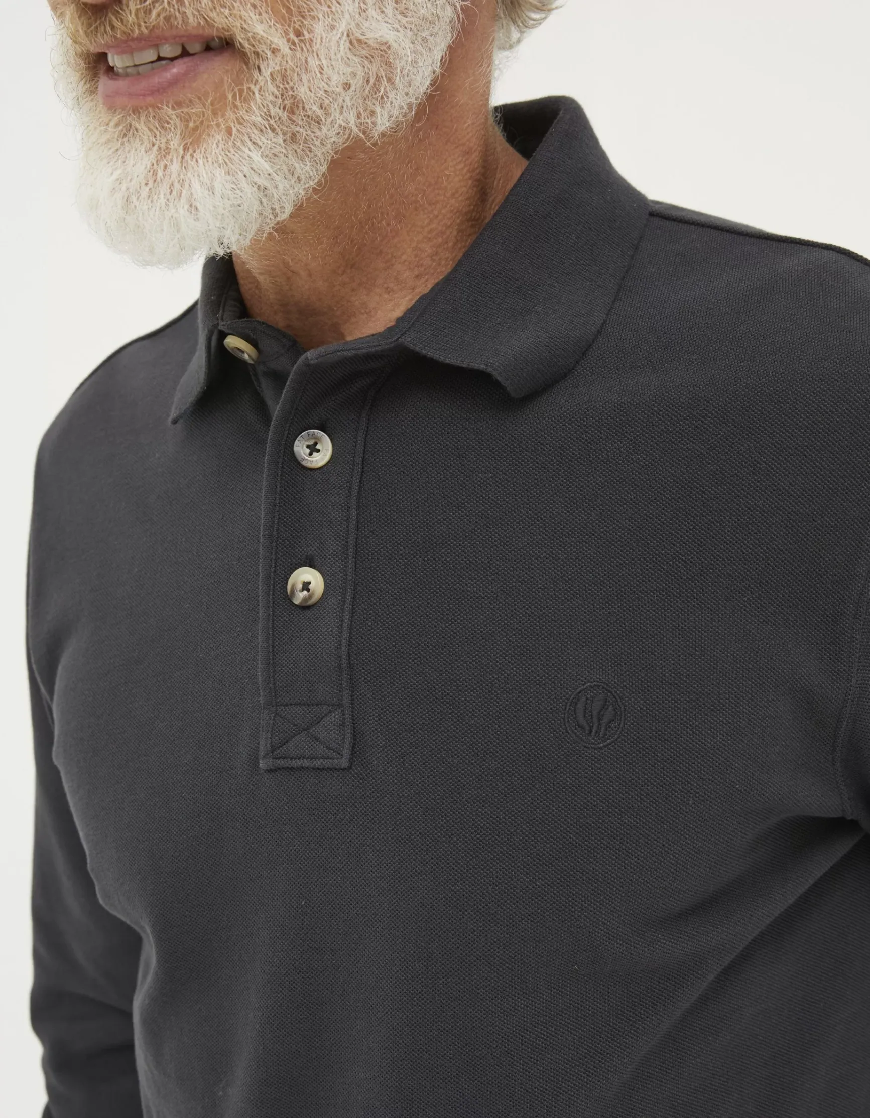 FatFace Long Sleeve Organic Cotton Pique Polo|Men View All