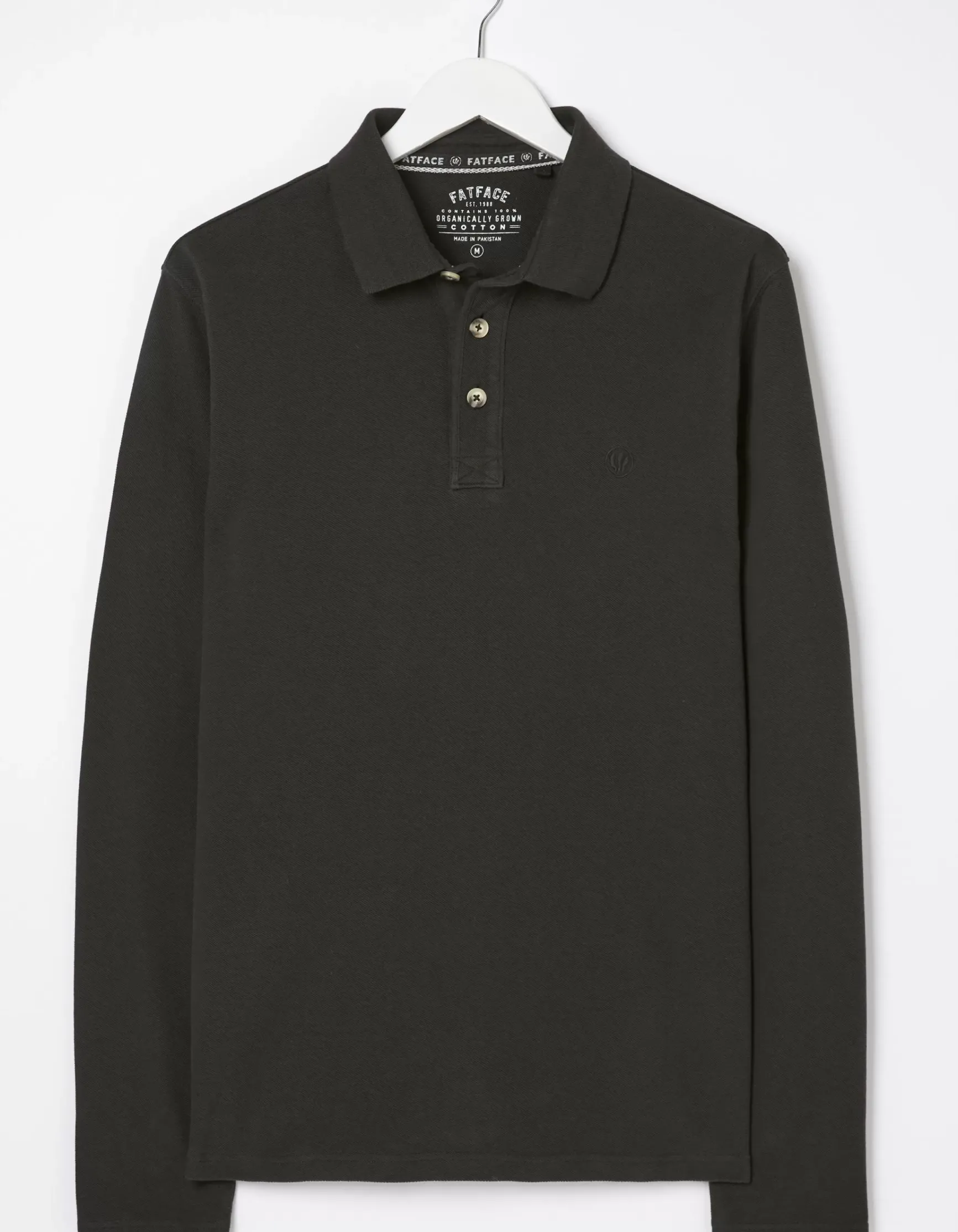 FatFace Long Sleeve Organic Cotton Pique Polo|Men View All