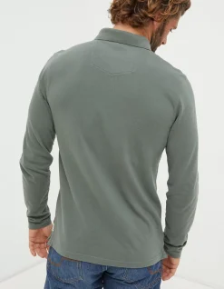 FatFace Long Sleeve Organic Cotton Pique Polo|Men View All