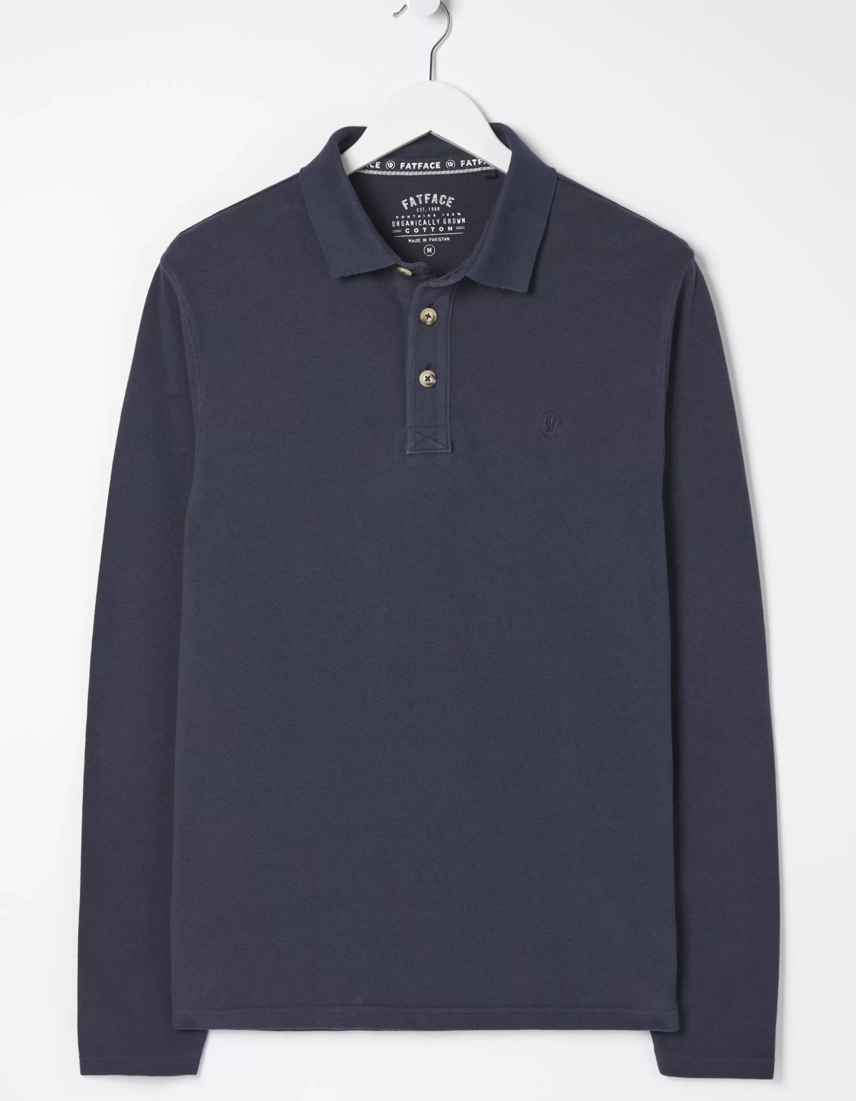 FatFace Long Sleeve Organic Cotton Pique Polo|Men Polo Shirts