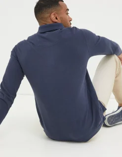 FatFace Long Sleeve Organic Pique Polo|Men Polo Shirts