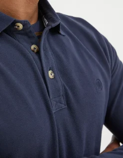 FatFace Long Sleeve Organic Pique Polo|Men Polo Shirts