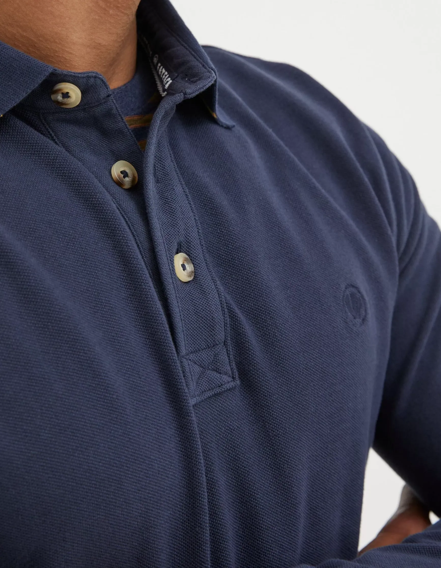 FatFace Long Sleeve Organic Pique Polo|Men Polo Shirts
