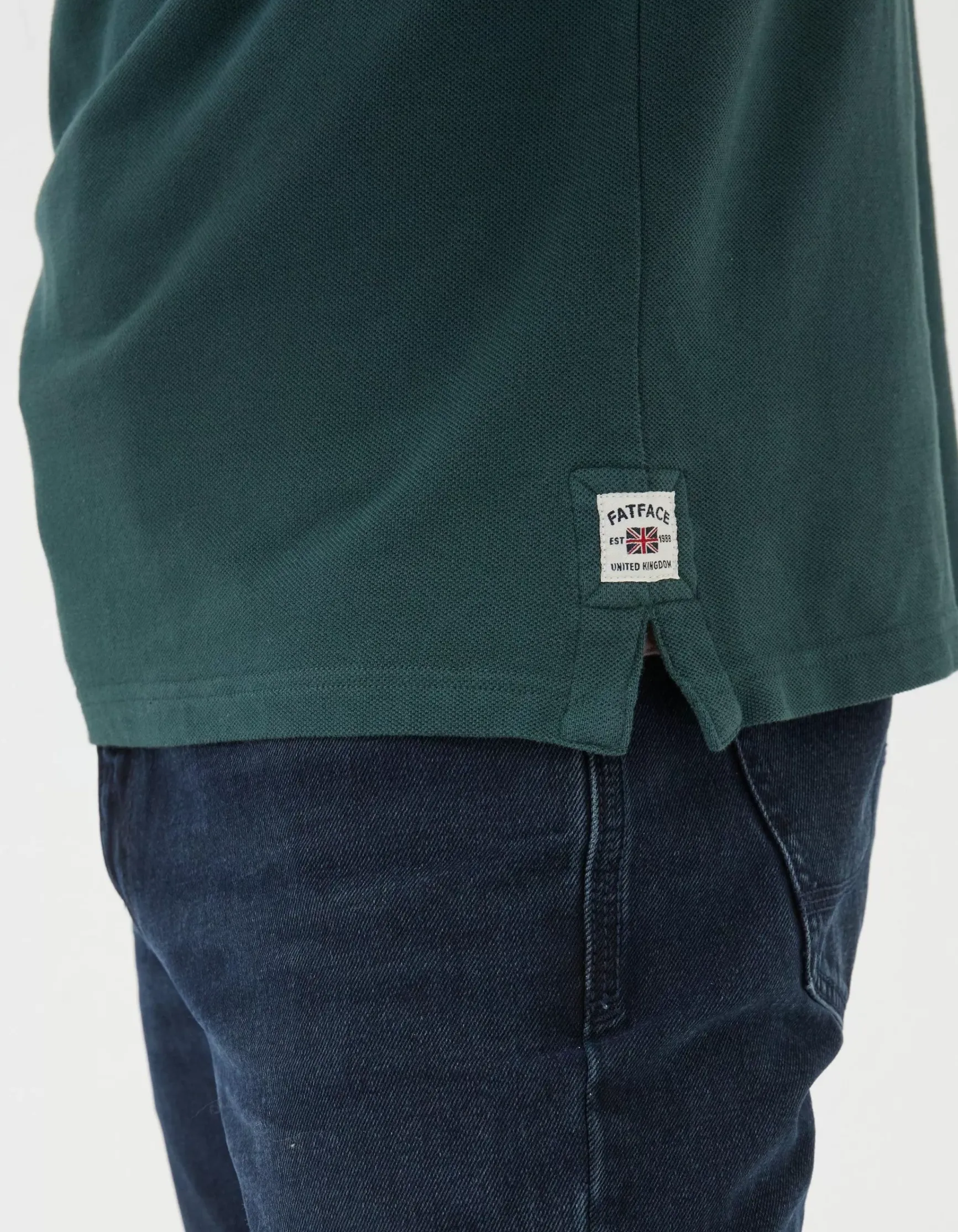 FatFace Long Sleeve Organic Pique Polo|Men Polo Shirts
