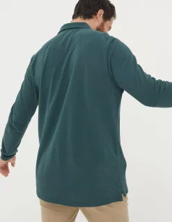 FatFace Long Sleeve Organic Pique Polo|Men Polo Shirts