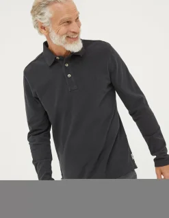 FatFace Long Sleeve Organic Pique Polo|Men Polo Shirts