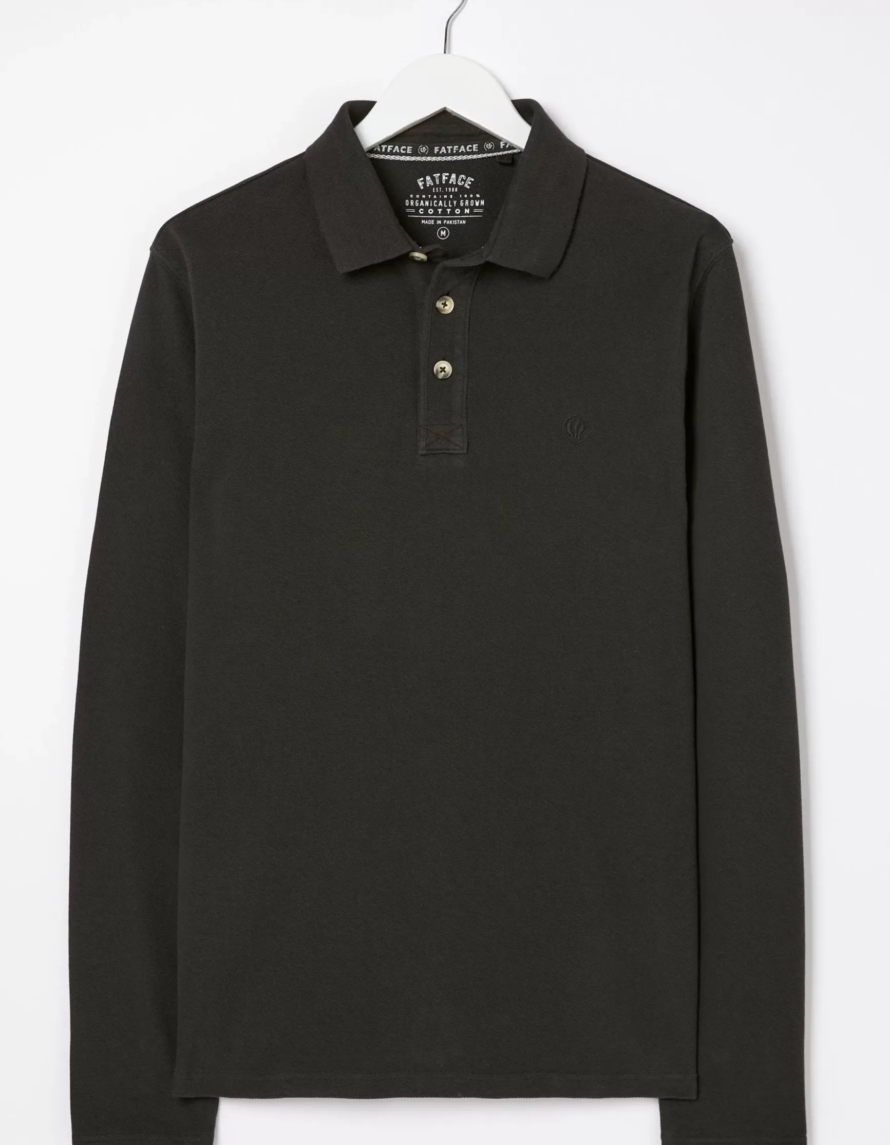 FatFace Long Sleeve Organic Pique Polo|Men Polo Shirts