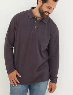 FatFace Long Sleeve Organic Pique Polo|Men Polo Shirts