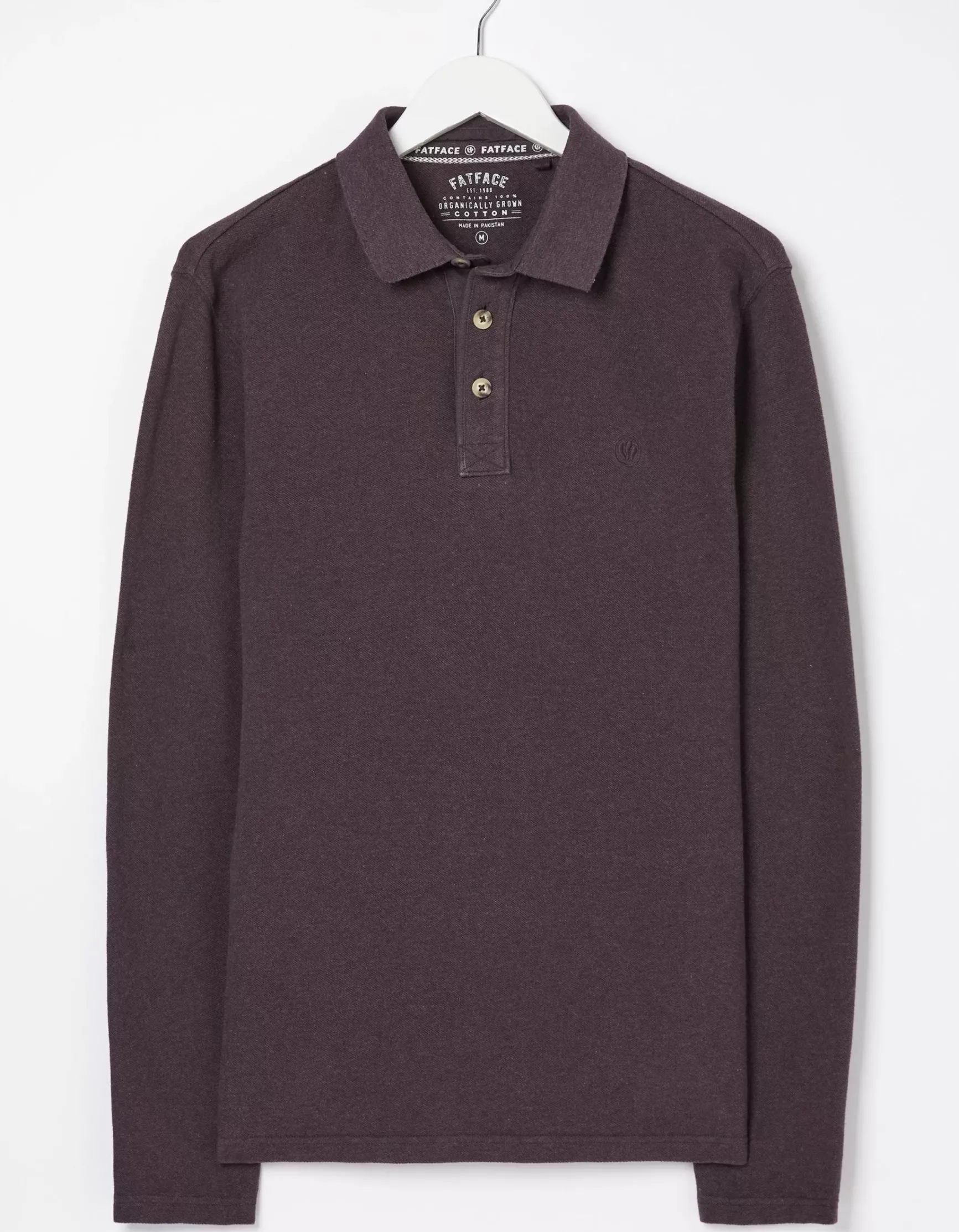 FatFace Long Sleeve Organic Pique Polo|Men Polo Shirts
