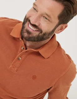 FatFace Long Sleeve Organic Pique Polo|Men View All