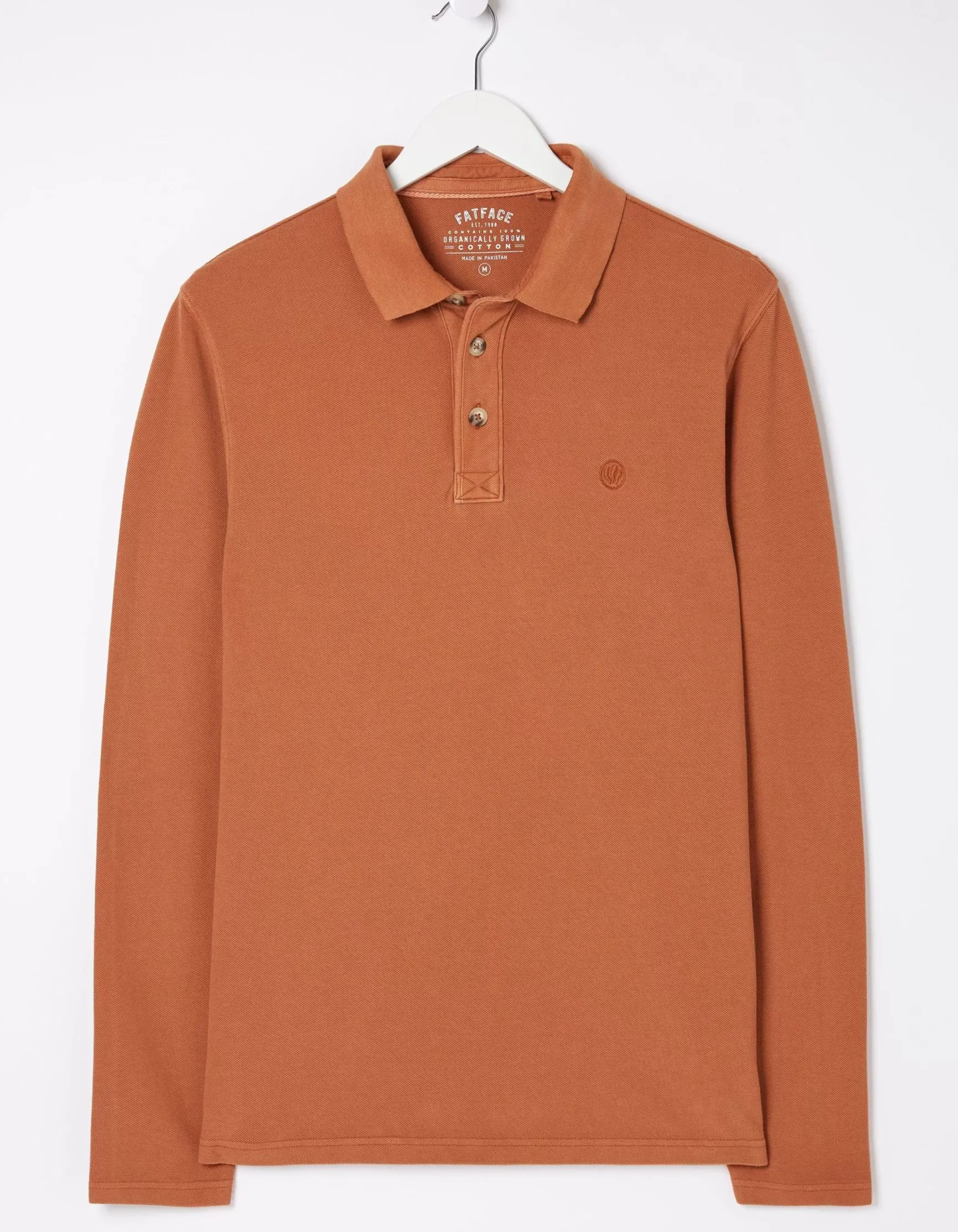 FatFace Long Sleeve Organic Pique Polo|Men View All