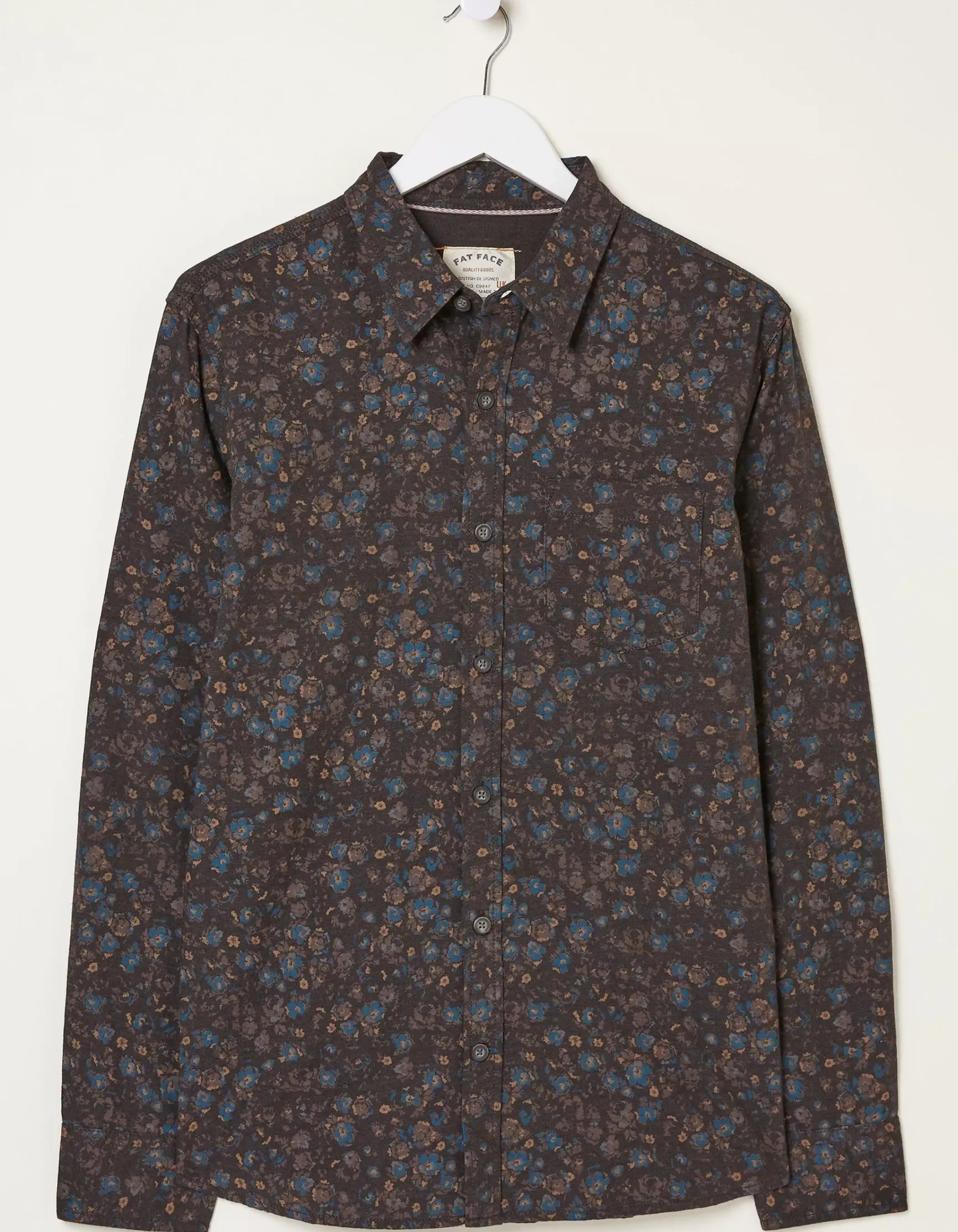FatFace Long Sleeve Painted Floral Print Shirt|Men Shirts