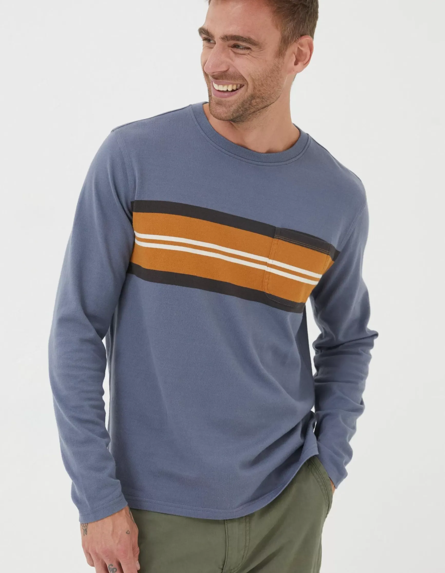FatFace Long Sleeve Pocket Crew|Men View All