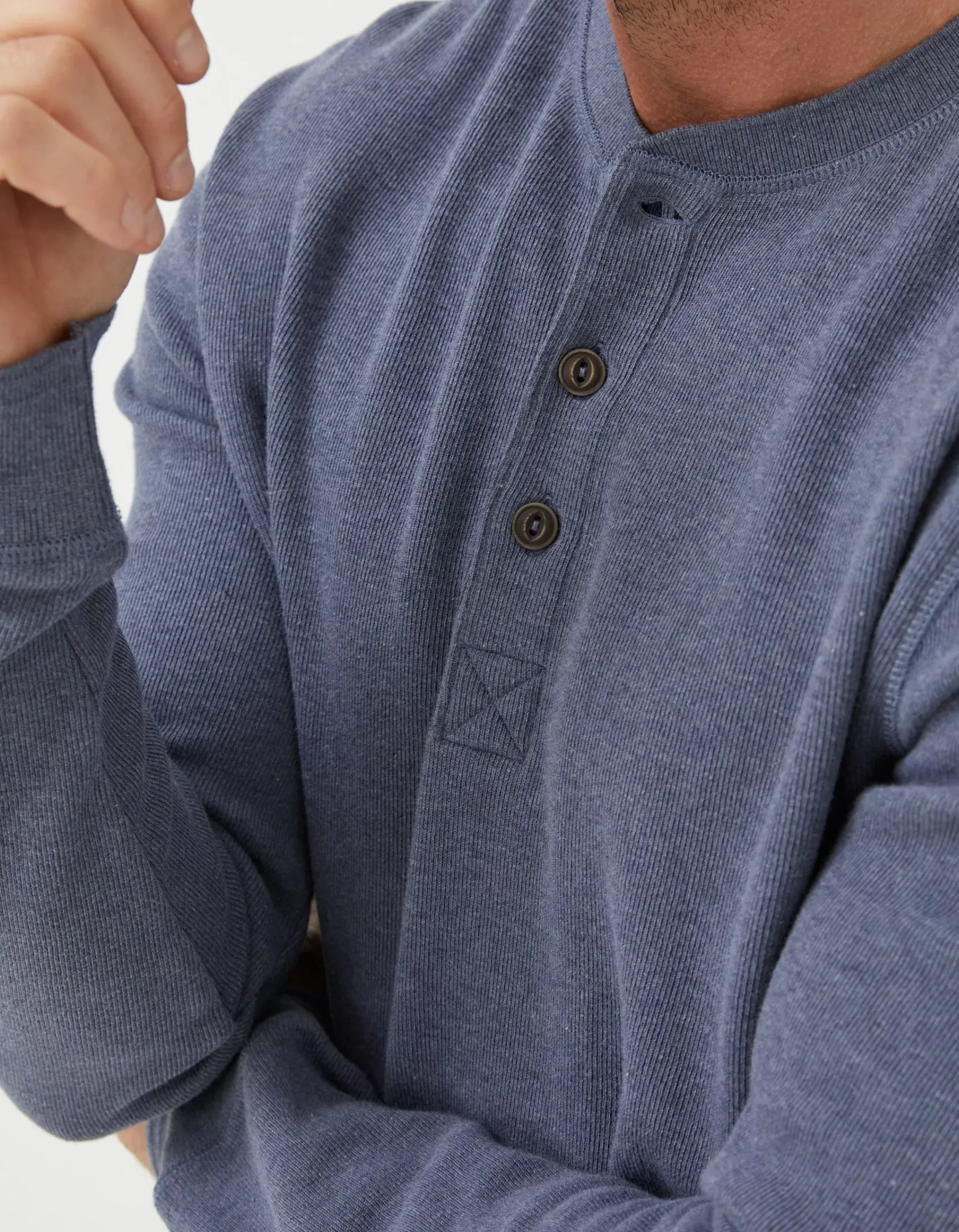 FatFace Long Sleeve Ribbed Henley|Men View All