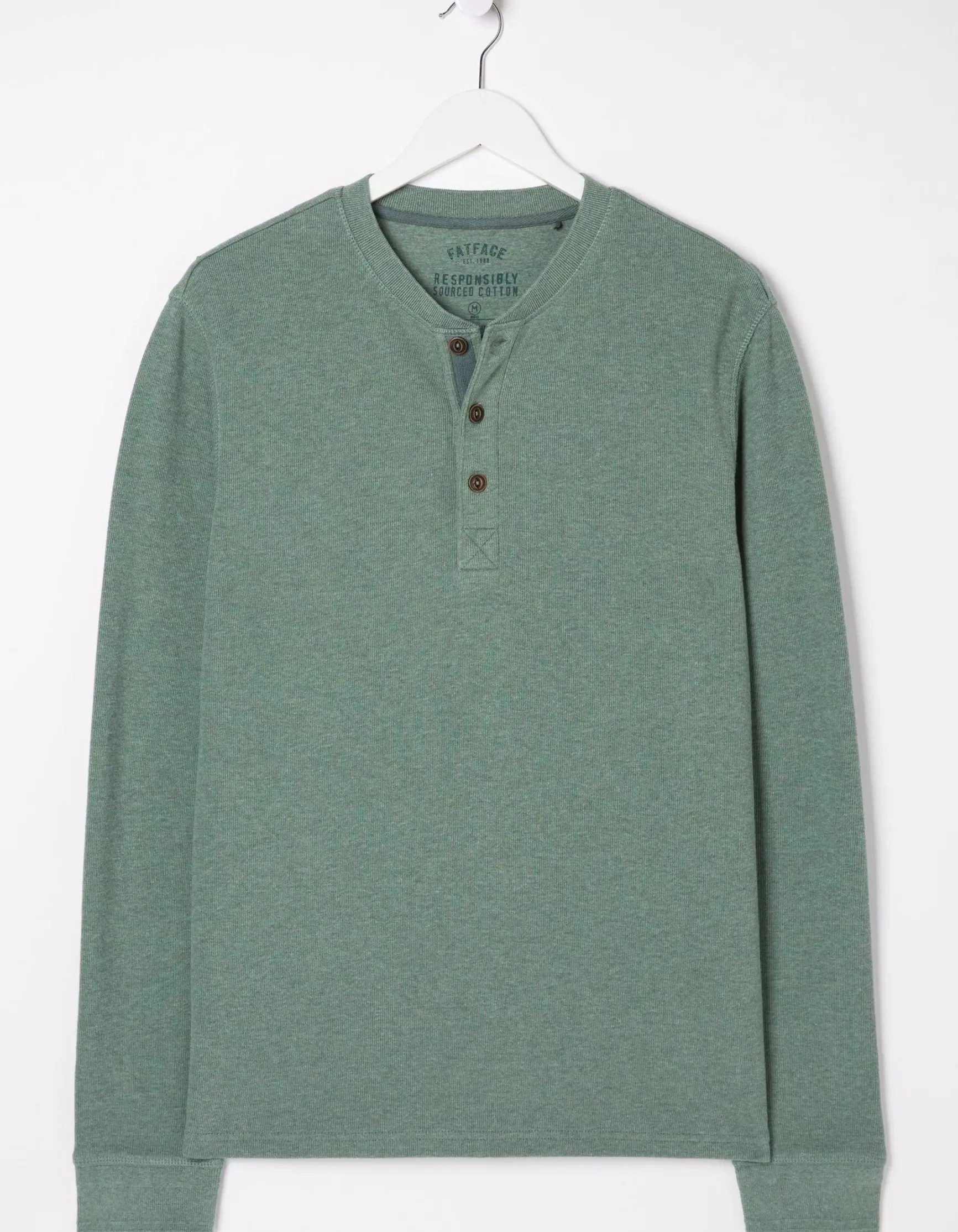 FatFace Long Sleeve Ribbed Henley|Men View All